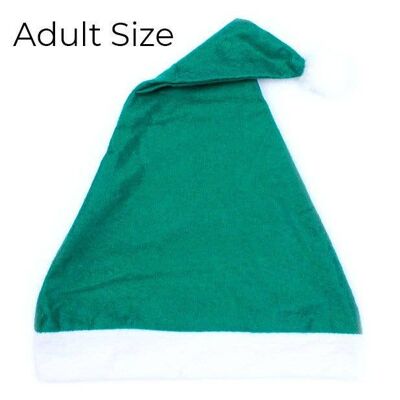 Bonnet de Père Noël vert avec bordure blanche