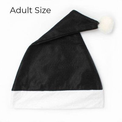 Bonnet de Père Noël noir avec bordure blanche