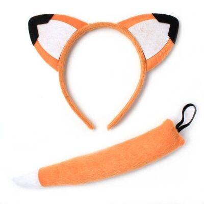 Set di travestimenti con orecchie e coda di volpe