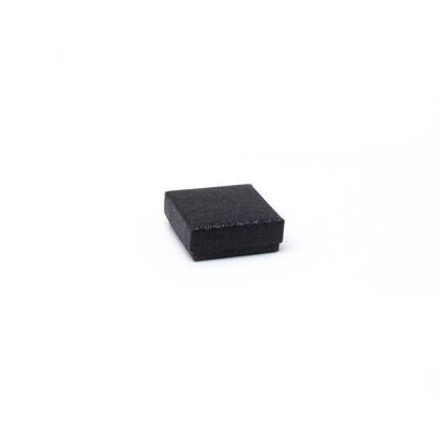 Boîte à bagues. 5x5x2cm.Coffret cadeau à paillettes noires