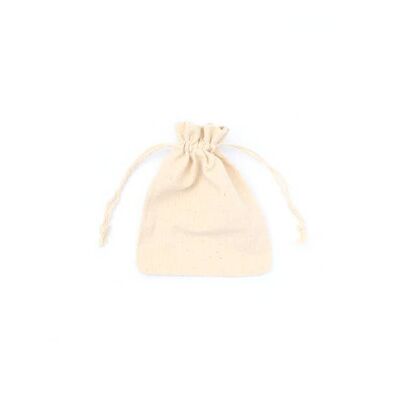 Size: 13x10cm Unbleached, Raw Cotton Drawstring Bag