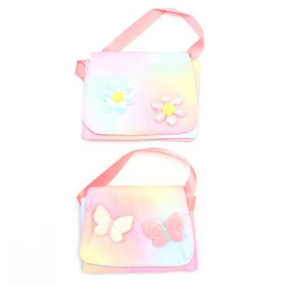 Sac bandoulière enfant arc-en-ciel pastel 17x11cm