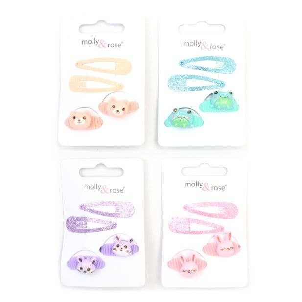 Glitzer-Schlafanzüge & Ponios-Set mit Tiermotiv