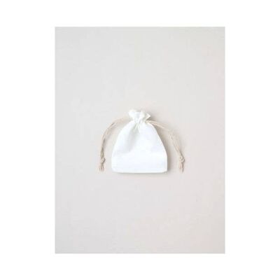 10X8cm.Bolsa con cordón de algodón 100 % color blanco roto