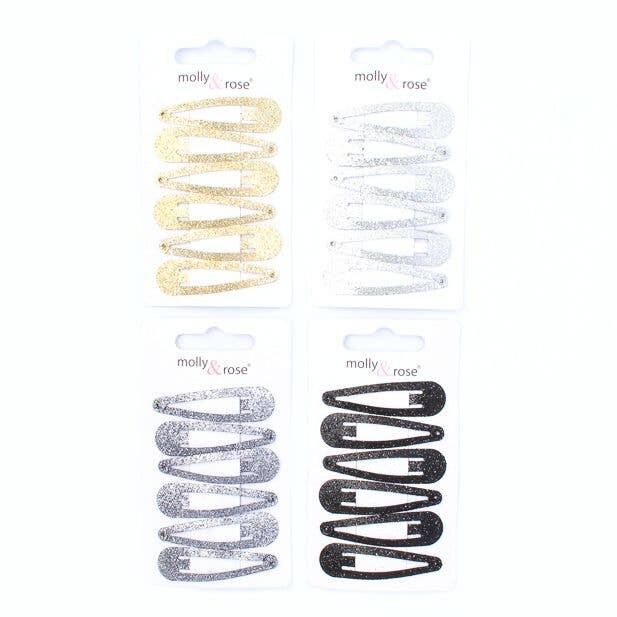 Confezione da 6 Glitter Sleepies 5 cm - Argento, Oro, Nero, Grigio