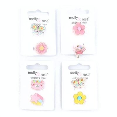 Carte de 2 bagues assorties pour enfants