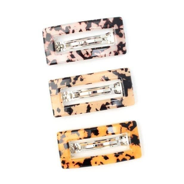 Fermaglio per capelli a forma di tartaruga francese rettangolare aperto, 7.5cm