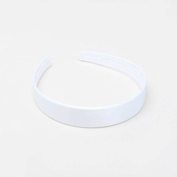 2.Cerchietto in raso bianco largo 5 cm