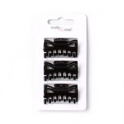 Tarjeta de 3 abrazaderas negras de 4 cm