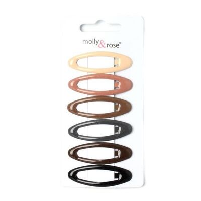 Confezione da 6 pigiami ovali in resina epossidica di colore naturale da 5 cm