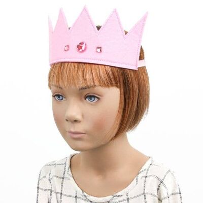 Pink Felt Crown With Jewels