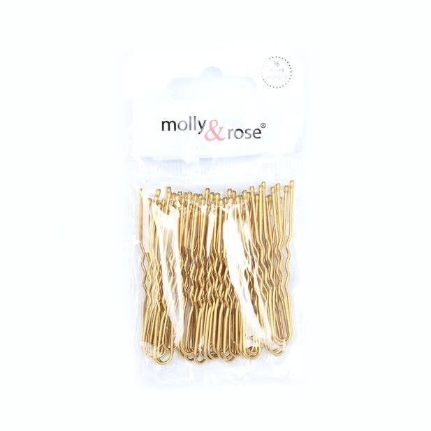 Packung mit 36 blonden, gewellten Haarnadeln. 45mm