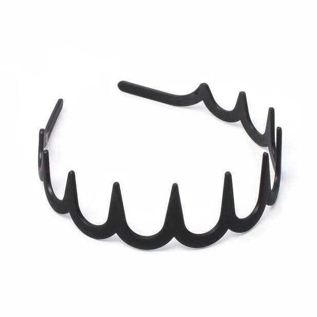 Mattschwarzes Haifischzahn-Haarband