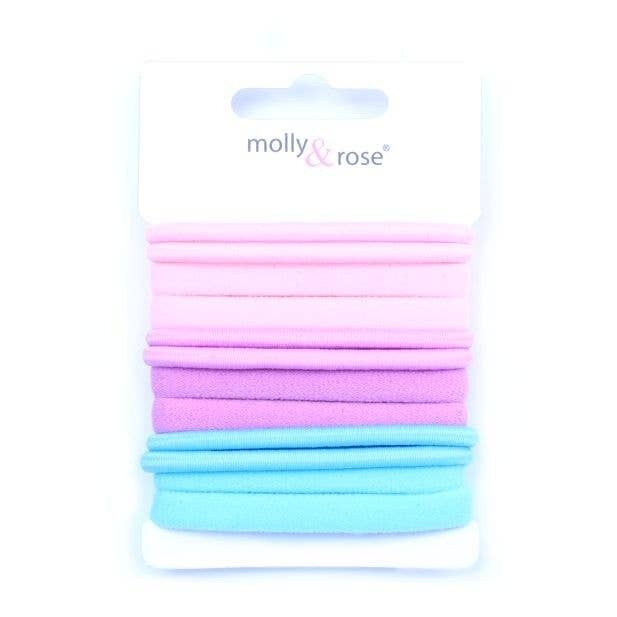 Gemischte Gummibänder - Pastellfarben - Karte mit 12 Stück