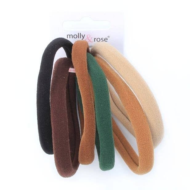 XL-Jersey-Gummibänder – Naturfarben – 6er-Karte – 1 cm dick