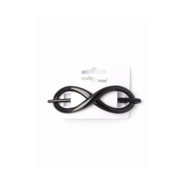 Schwarze Haarnadel mit Infinity-Loop-Dutt.10 cm