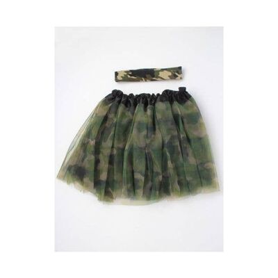 Ensemble tutu camouflage et bandeau assorti pour enfant