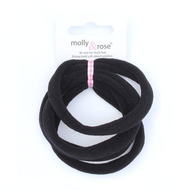 XL-Jersey-Gummiband – Schwarz – 4er-Karte – 1 cm dick