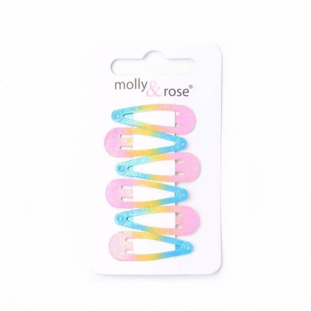 Karte mit 6 Regenbogen-Glitzer-Schlafanzügen – 3 cm