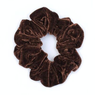 Regular - Brown Velvet Scrunchie. Dia.10cm