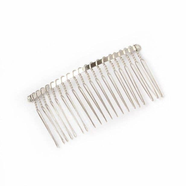 Plain Silver Wire Side Comb 7.5cm