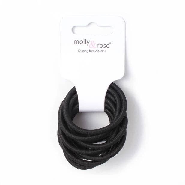 Gummiband - Schwarz - Karte mit 12 Stück - 4 mm dick