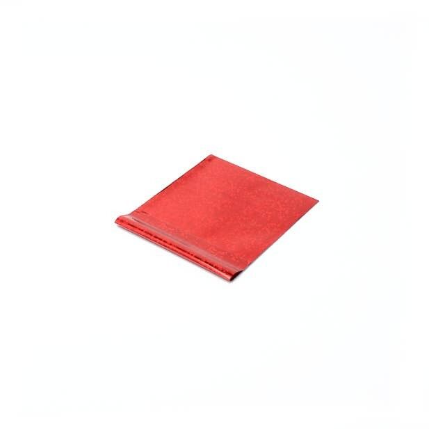 8x7cm.Sac PP auto-scellant holographique rouge