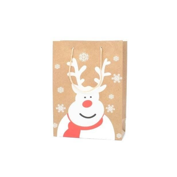 23.5 x 17.5x8cm.Sac cadeau de Noël avec motif de renne de dessin animé