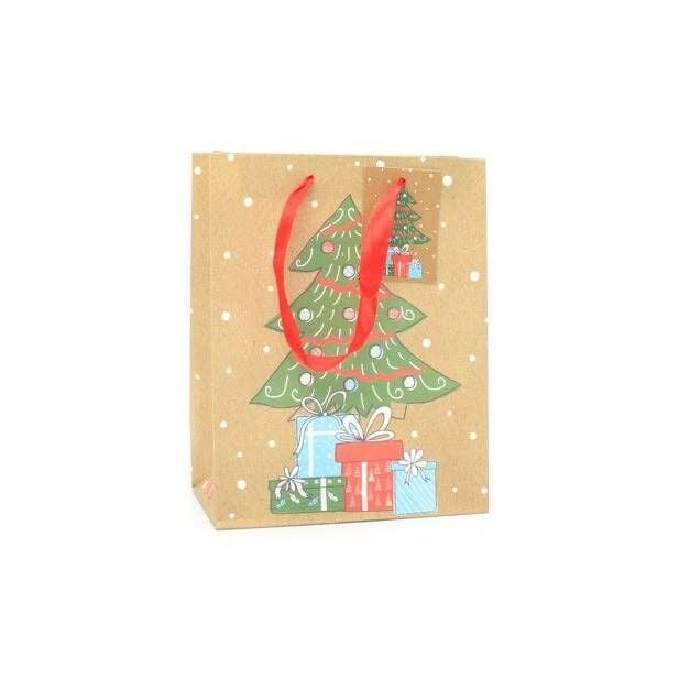 23x18x10cm.Sac cadeau pour sapin de Noël avec étiquette