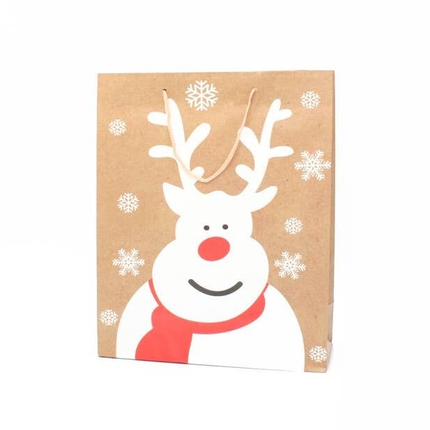 32x26x10.5cm.Sacchetto regalo di Natale con renne dei cartoni animati
