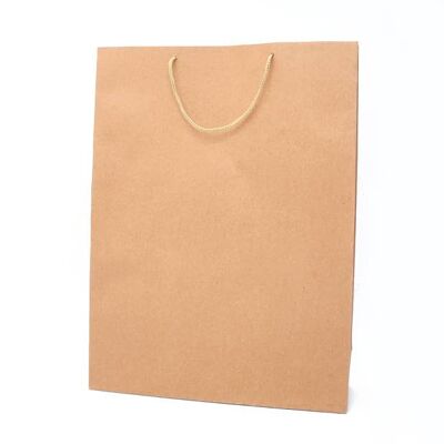 Dimensioni: 42x32x10 cm.Sacchetto regalo in carta kraft marrone