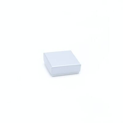 Caja de anillos.Caja de regalo de brillo claro gris plateado de 5 x 5 x 2 cm*