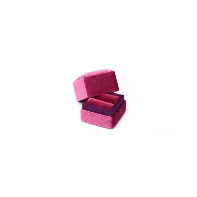 Taglia: 3.6×3.6×3.Scatola porta-anello in velluto rosa fucsia da 6 cm