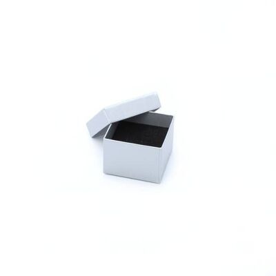 Ring Box. 5x5x3.5cm. Silver Grey Light Sheen Gift Box
