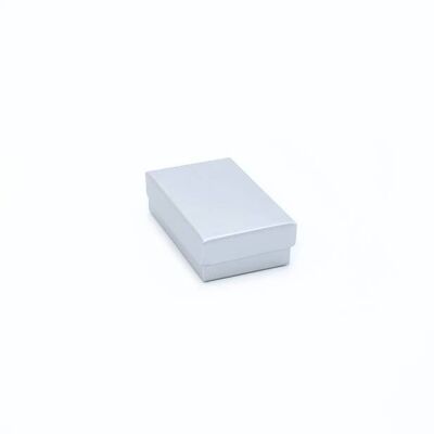 Cufflink / Earring Box. 8x5x2.5cm. Silver Grey Light Sheen