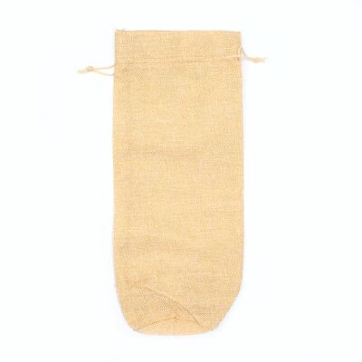 Tamaño: Bolsa para botellas de yute sintético de 35 x 15 cm.