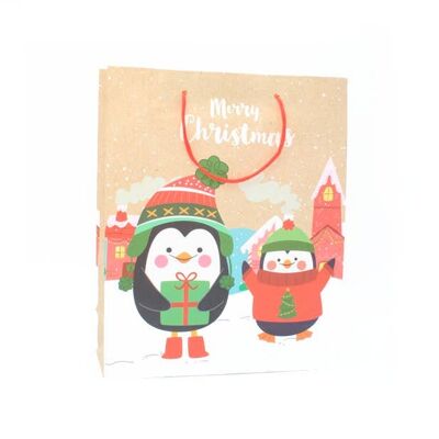 32x26x12cm. Penguin Christmas Gift Bag
