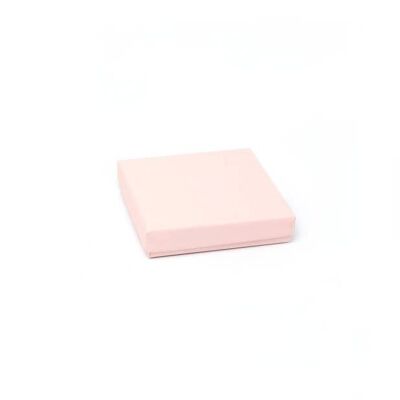 Scatola per collana/braccialetto. Dimensioni: 9x9x2 cm.Scatola regalo rosa pallido