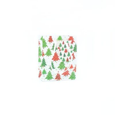 15x12x5.5cm.Borsa regalo con etichetta e design dell'albero di Natale