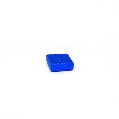 Caja de anillos. 5x5x2cm.Caja de regalo con purpurina azul real