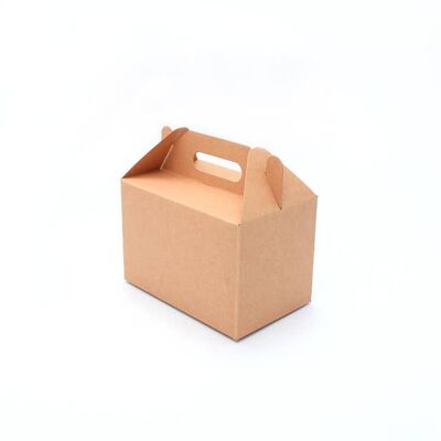Taille : 15x9.5 x 10 cm.Coffret cadeau pliable à pignon en papier kraft