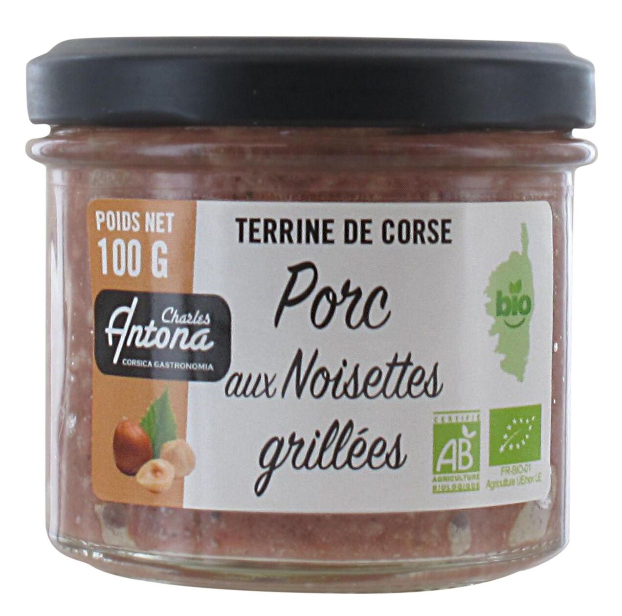 Bio-Terrine mit Schweinefleisch und gerösteten Haselnüssen 100 g