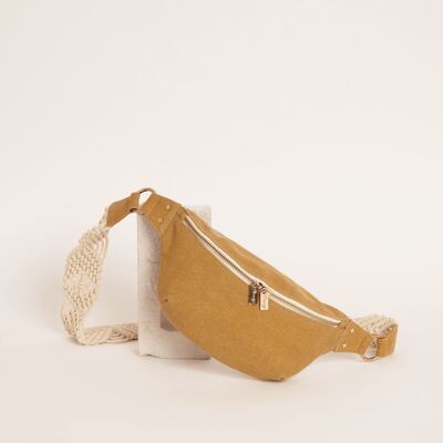 BORSA A MARSUPIO IN COTONE MACRAMÉ OCRA NICOLE
