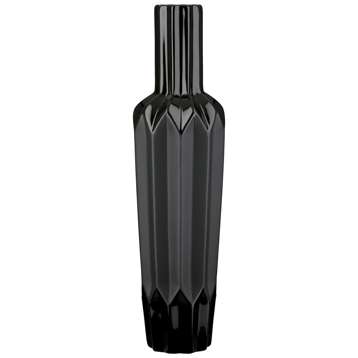 Bottle vase conical Pantheon black H.38 cm