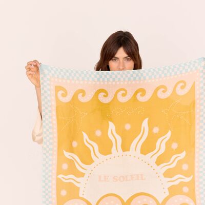 FOULARD COTON OCRE SOLARIUM