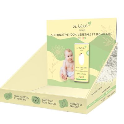 Prêt à vendre soin en poudre 2 en 1 BIO Le bébé Français X10 produits- l'alternative végétale au talc