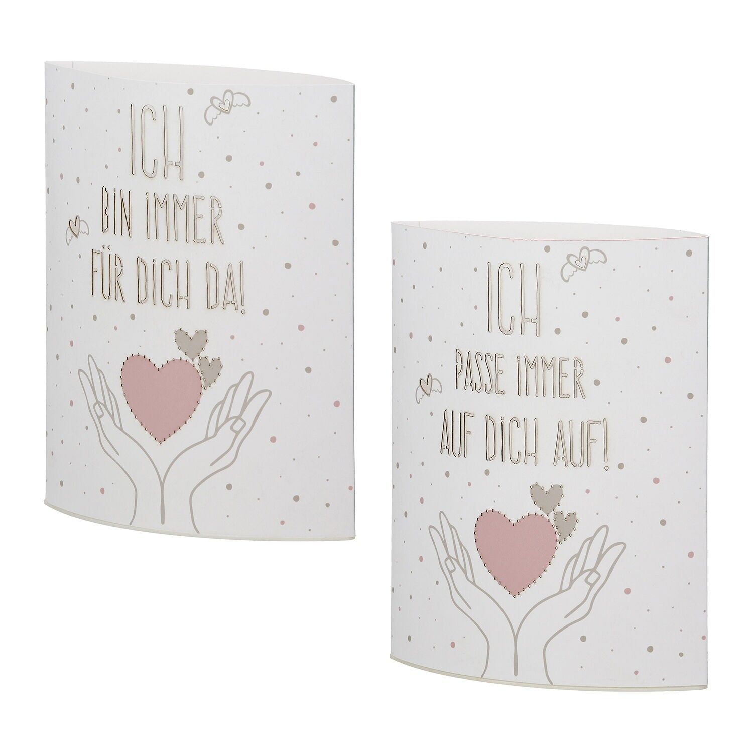 Dekoleuchte (LED) Herzchen 2-sort. weiß H. 16 cm