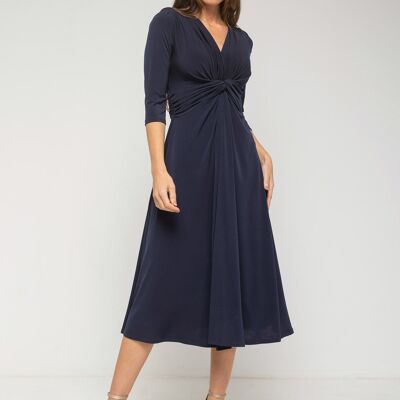 VESTIDO MIDI NUDO MARINO
