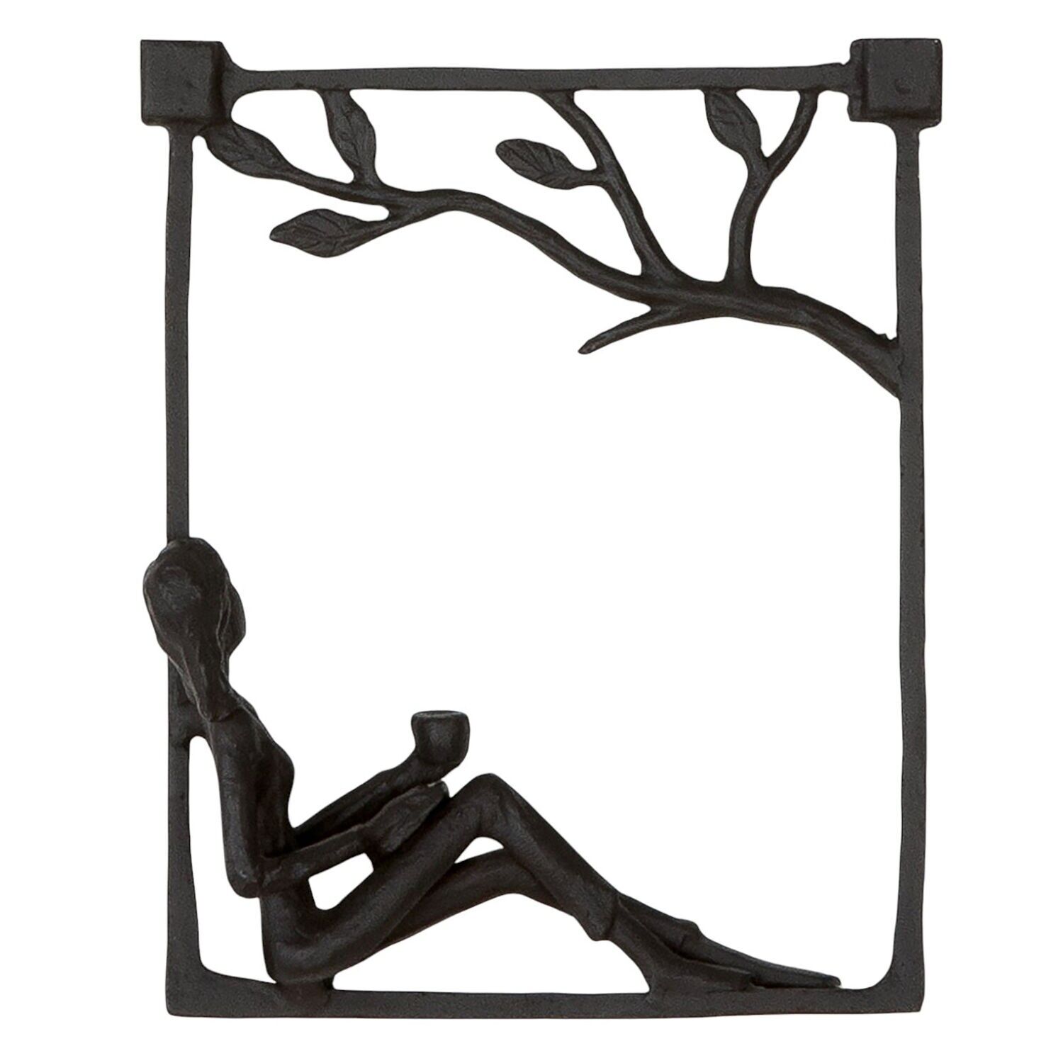 Wandrelief rechteckig Coffee Time dunkelbraun H. 17 cm