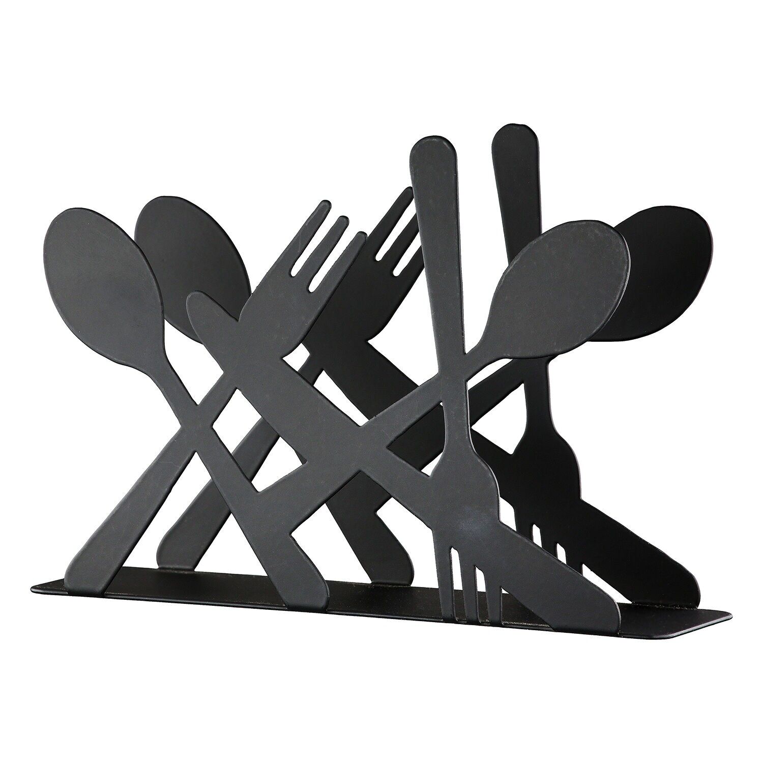 Napkin holder cutlery black H.9.5 cm